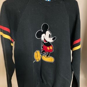 Vintage Felt Disney Character Fashions Mickey Mouse Sweatshirt XL Fits Like LG